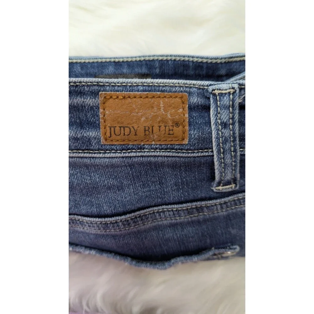 Judy Blue Jeans Womens 13/31 Skinny Capri Fit Distressed Raw Fray Hem Casual Y2K - Picture 11 of 11